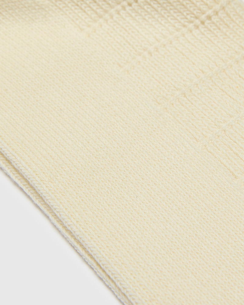 Stitched Rib Crew Sock in Off White