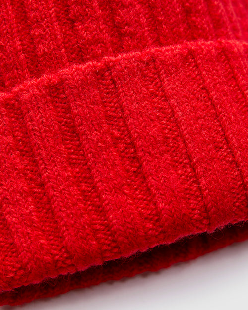 Wool Knit Cap in Red