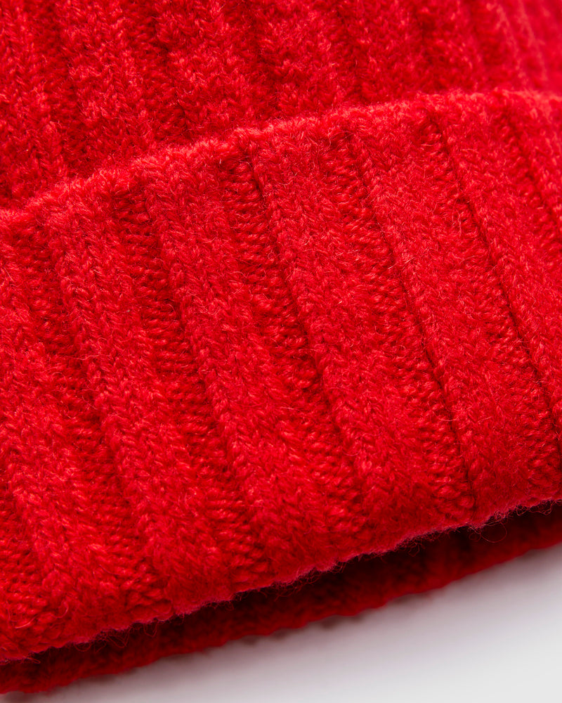 Wool Knit Cap in Red