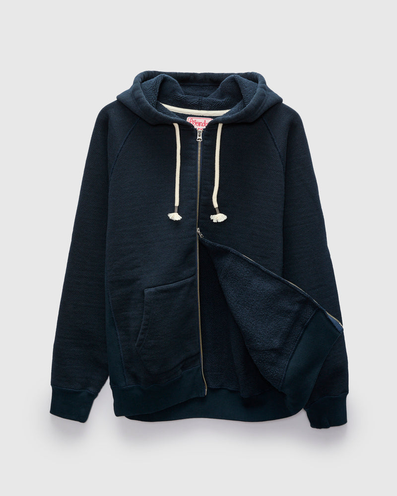 Double Heavyweight French Terry 25.8oz Zip Hoodie in Navy