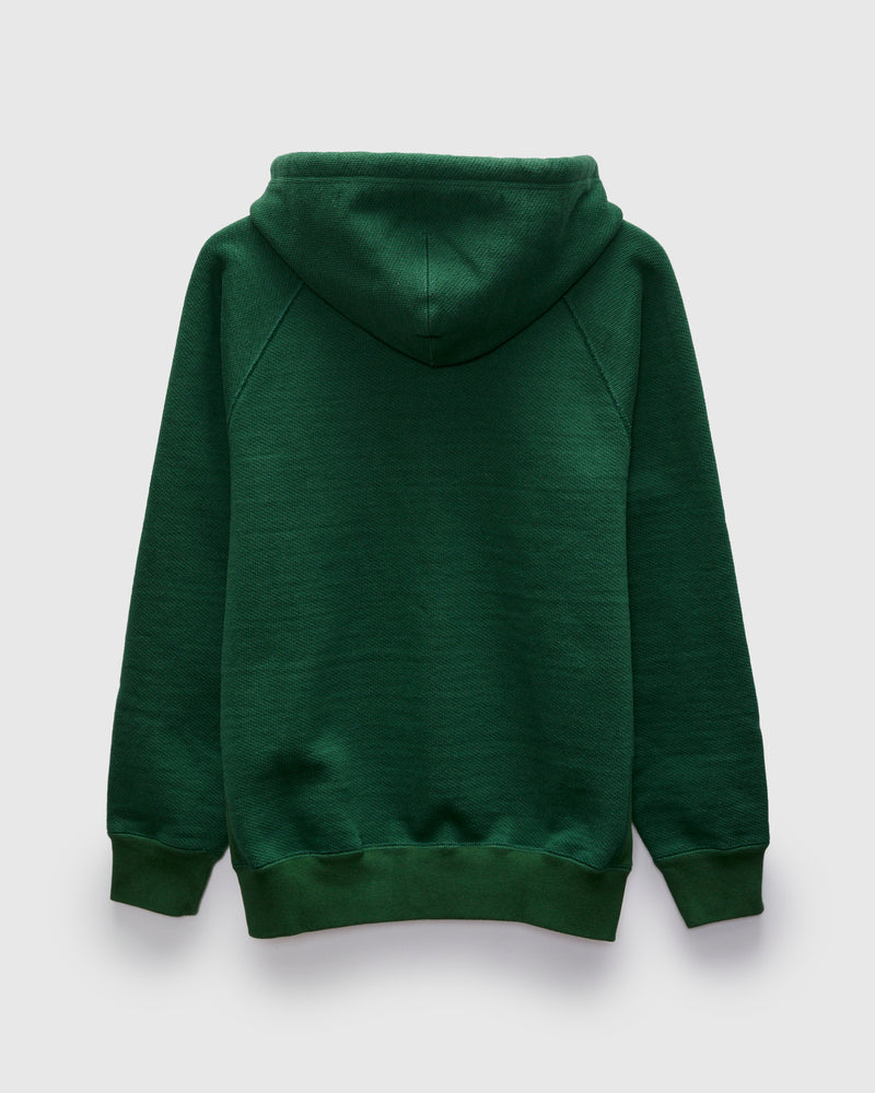 Double Heavyweight French Terry 25.8oz Zip Hoodie in Racing Green