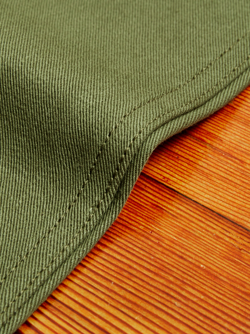 "Infantry Pant" in Green Selvedge Twill