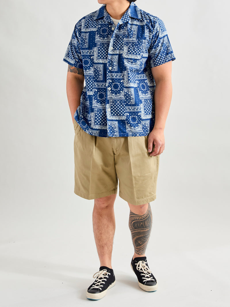 Bassen Hawaiian Shirt in Indigo Bandana