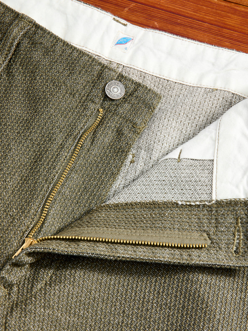 Jacquard Stitch Sashiko Shorts in Olive