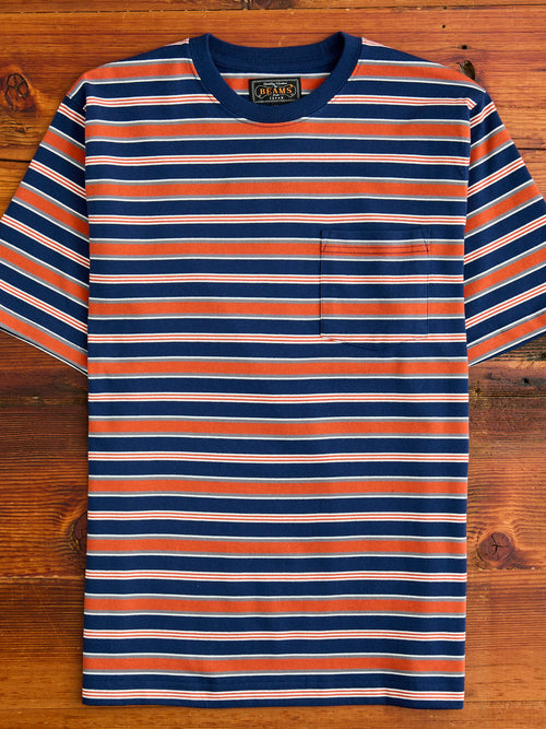 Multistripe Pocket T-Shirt in Navy