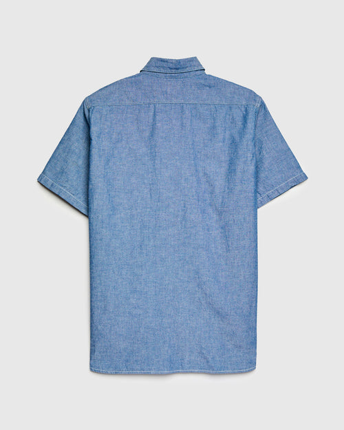 Vintage Fit SS Chambray Work Shirt in Indigo