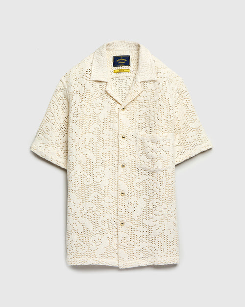 Abstract Croché Shirt in Bone