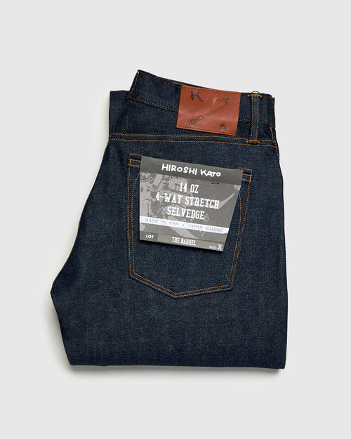 14oz Stretch Selvedge Denim - Barrel Wide Straight
