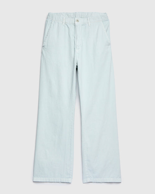 Cotton Twill Easy Pants in Washed Sax
