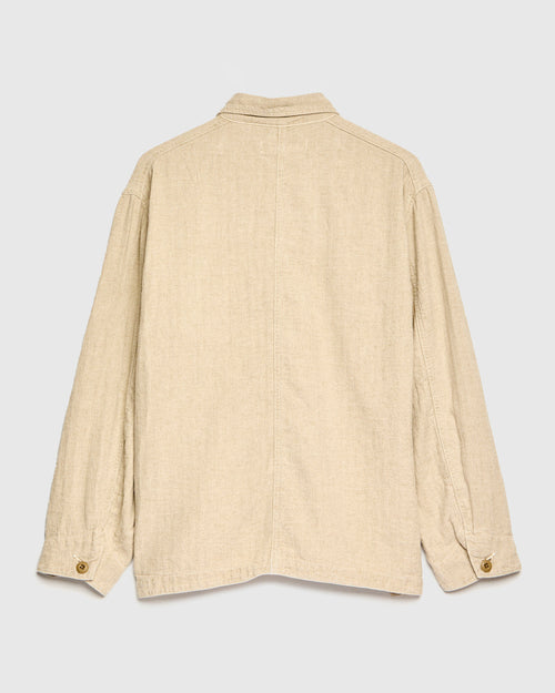 Cotton Linen Tusser Coverall in Beige