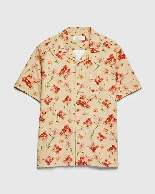 Textured Crammond Shirt in Ecru Floral Print