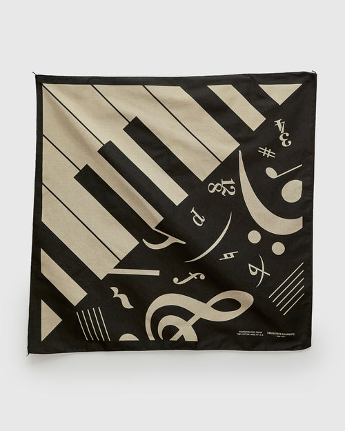 Printed Bandana in Black Piano