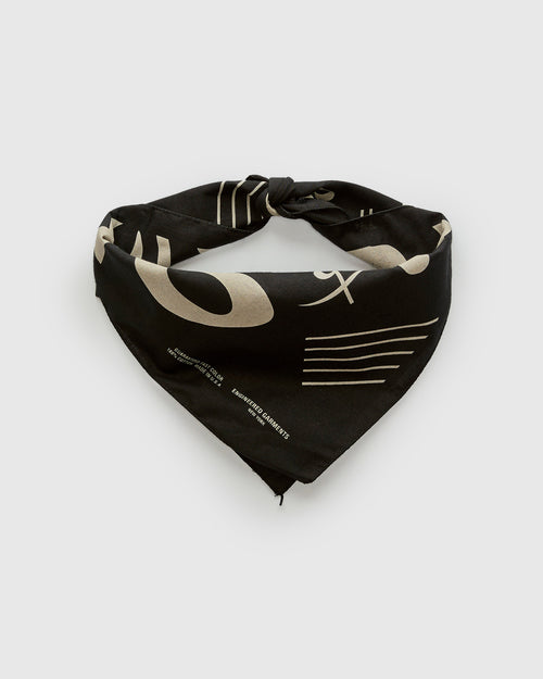 Printed Bandana in Black Piano