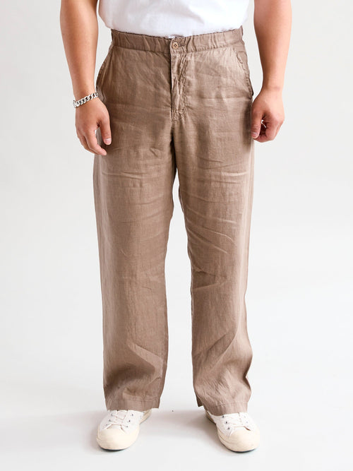 Linen Easy Pants in Chocolate