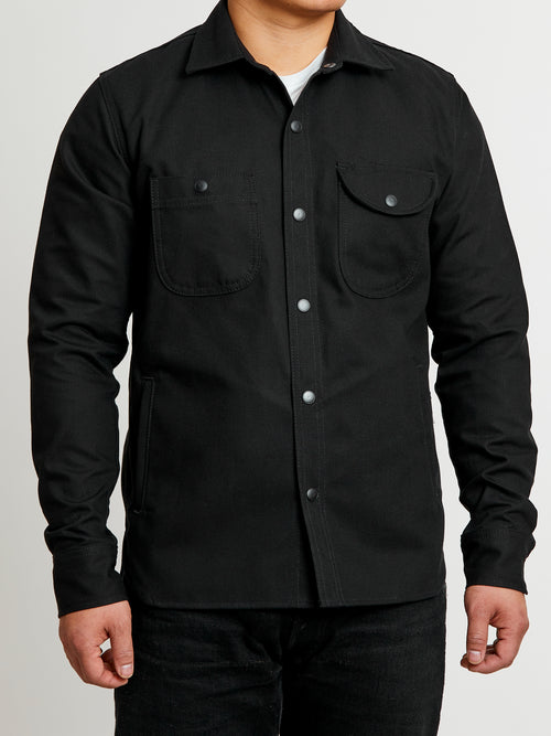 Service Shirt in Black Selvedge Canvas
