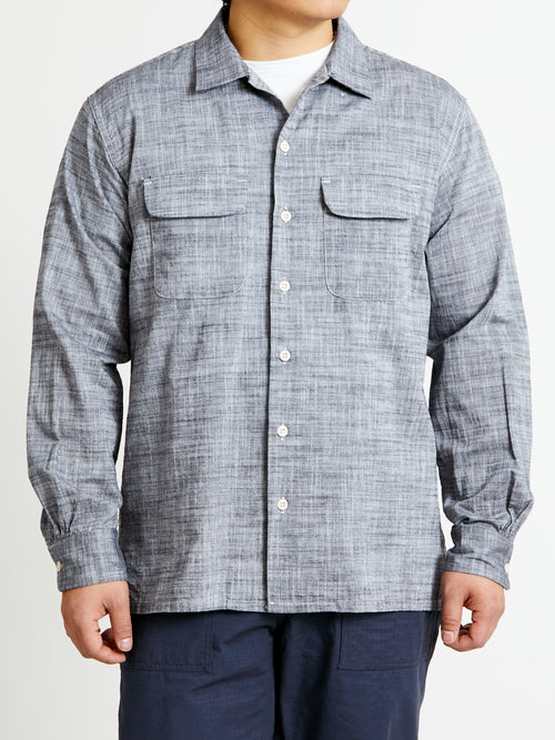 Classic Shirt in Black Cotton Slub
