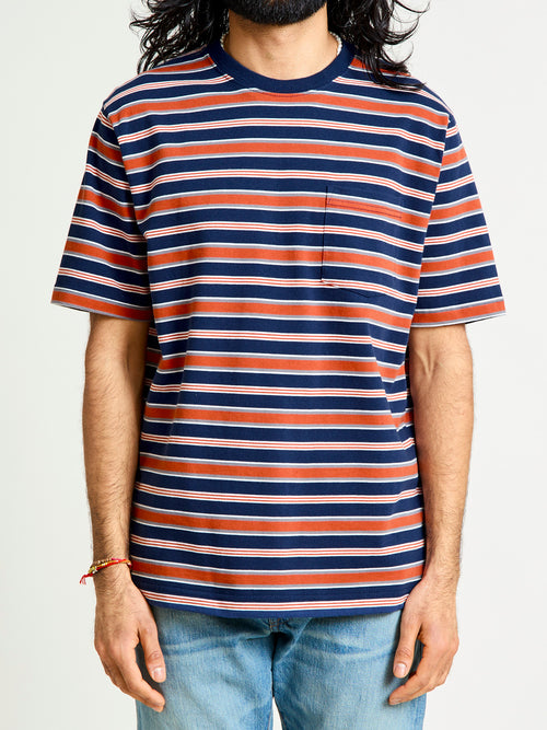 Multistripe Pocket T-Shirt in Navy