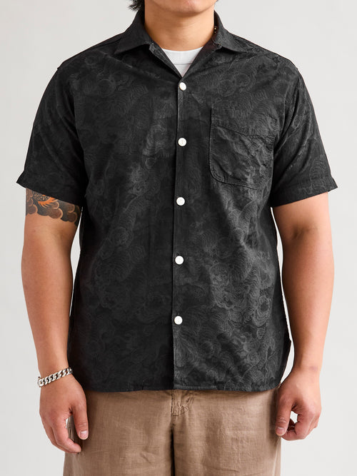 Night Tiger Hawaiian Shirt in Black