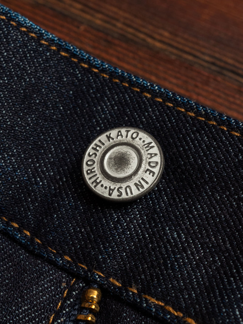 10.5oz Indigo Rinsed Stretch Selvedge Denim - Hammer Straight