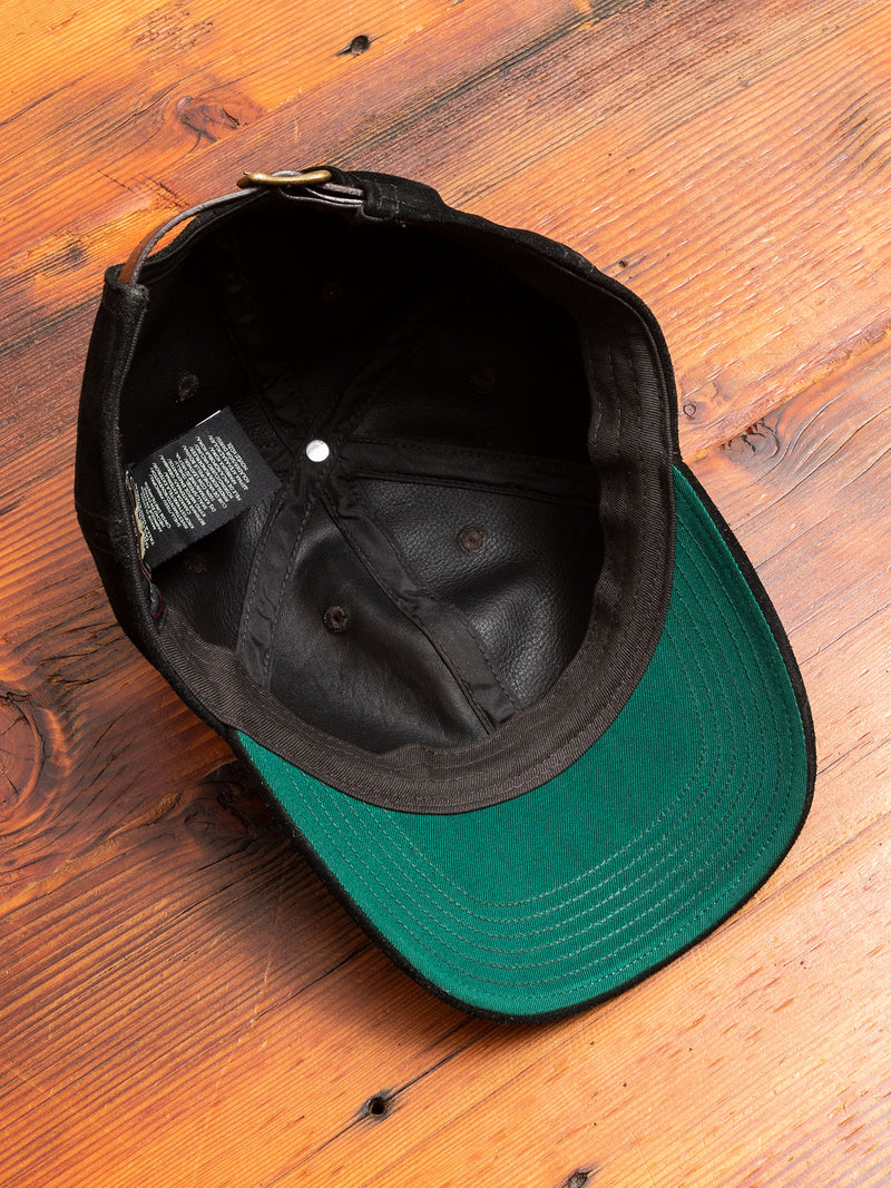Suede Baseball Cap in Black