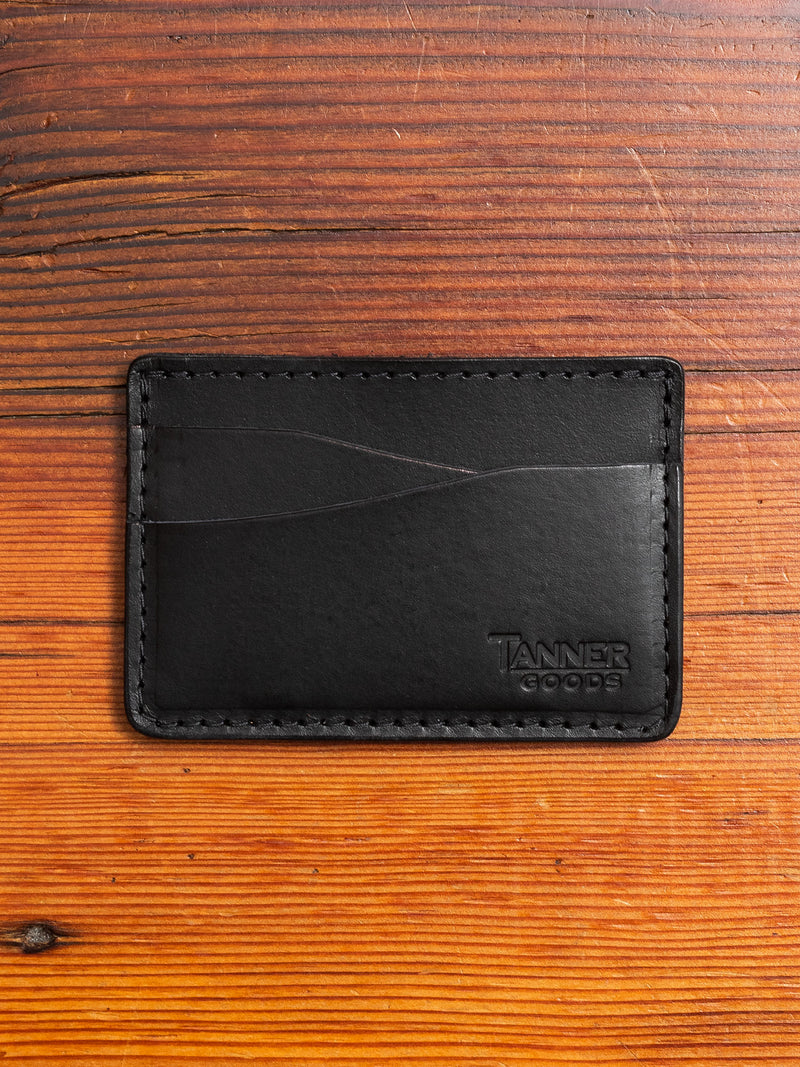 "Journeyman" Leather Card Wallet in Black