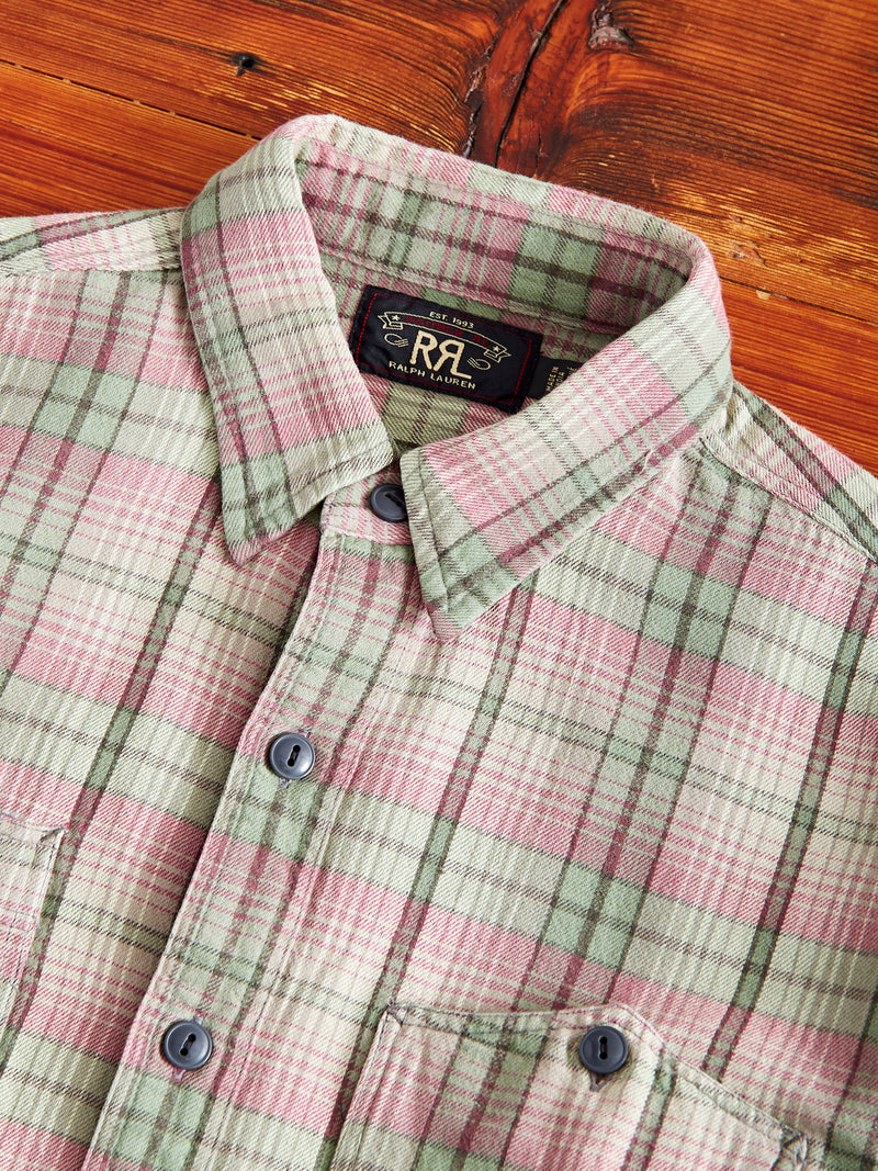 Butte Work Shirt in Sage/Pink