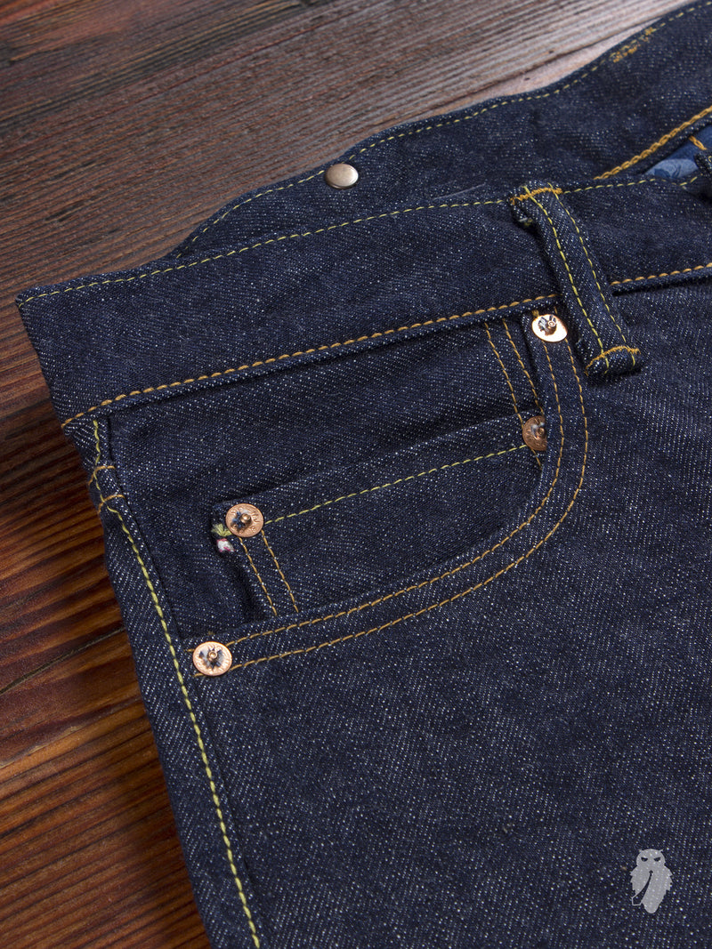 G007-MB "Copper Label" Old Blue 14.7oz Selvedge Denim - Tight Straight Fit