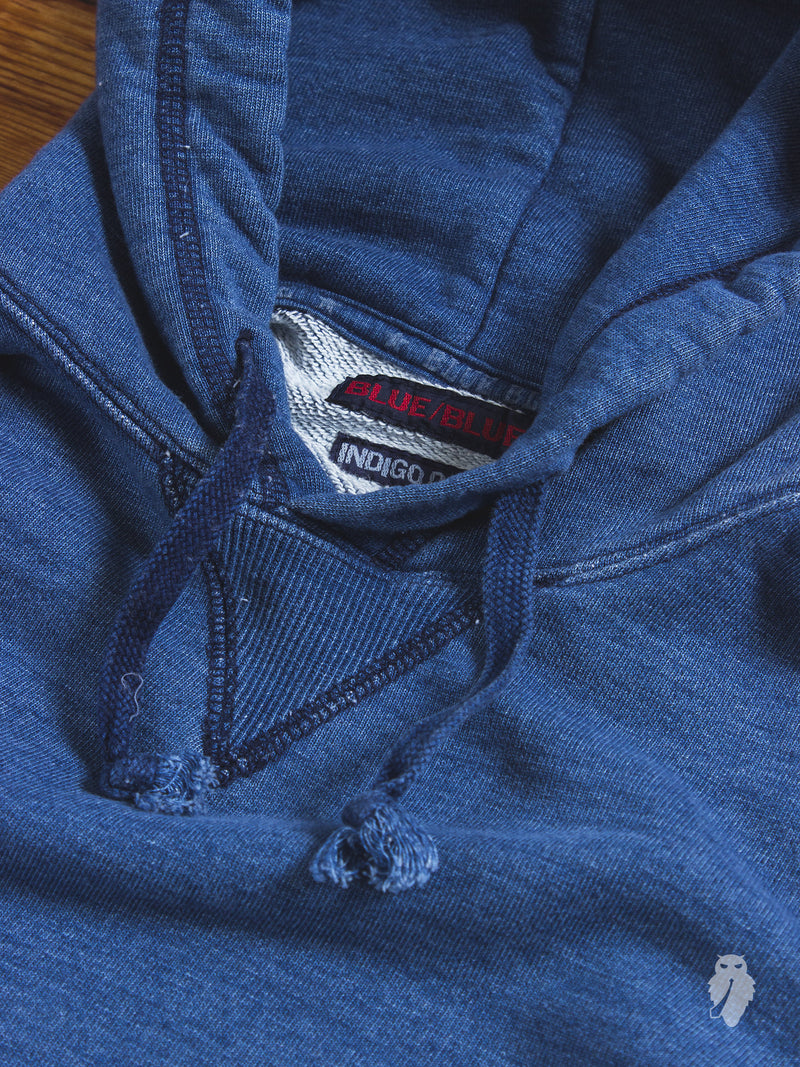 Yarn-Dyed Pullover Hoodie in Washed Indigo