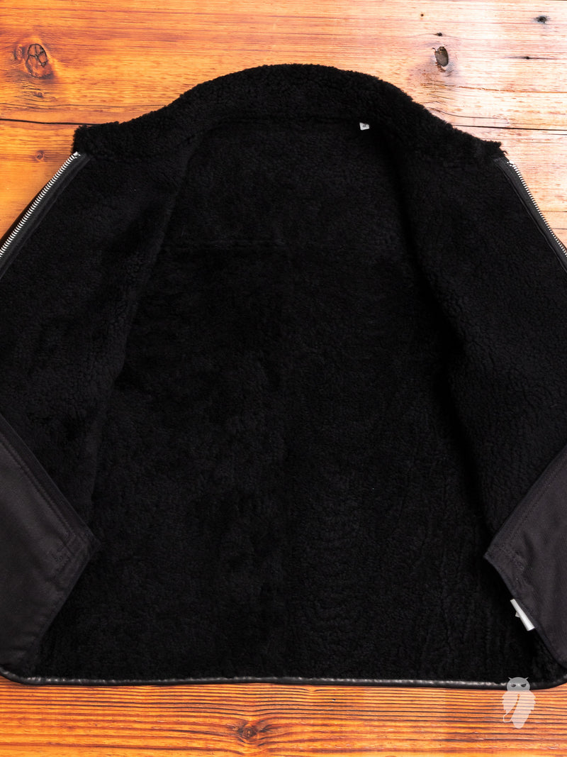 Shearling Flight Jacket in Black