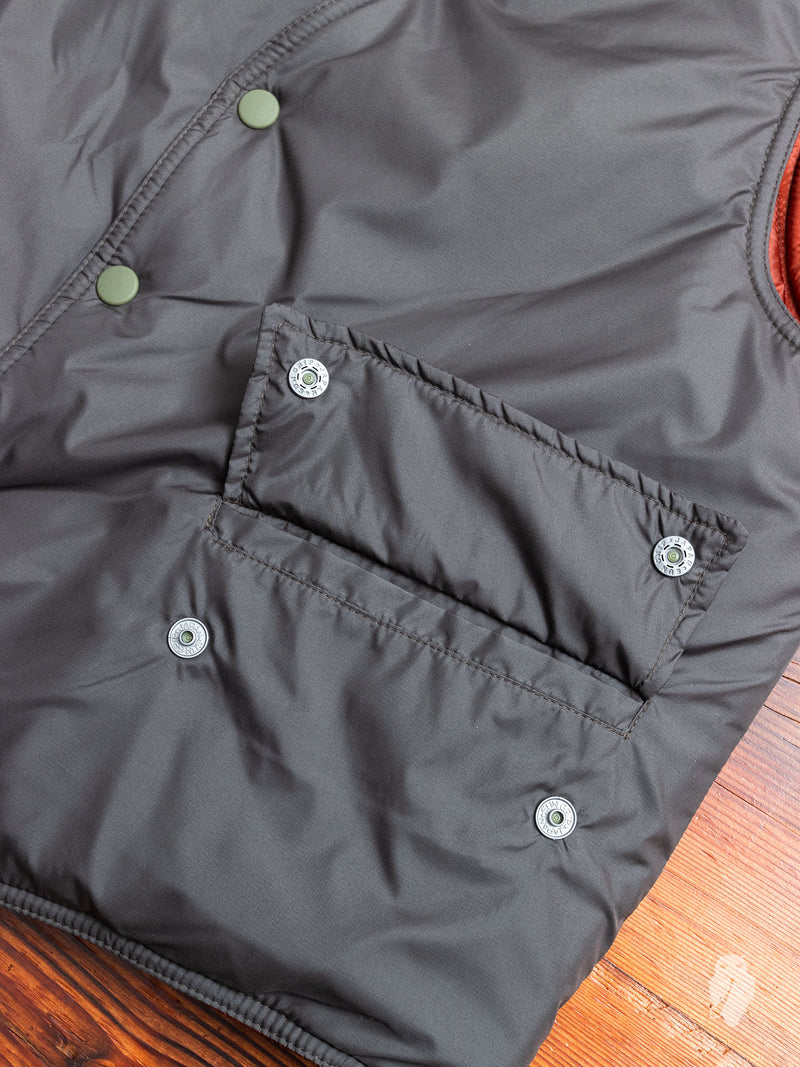 Reversible Puron Vest in Olive Soft Nylon