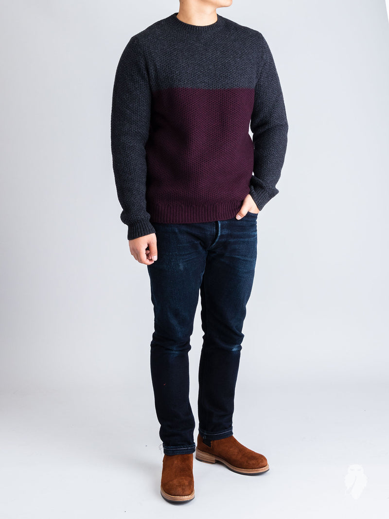 "Talon" Crewneck Sweater in Merlot