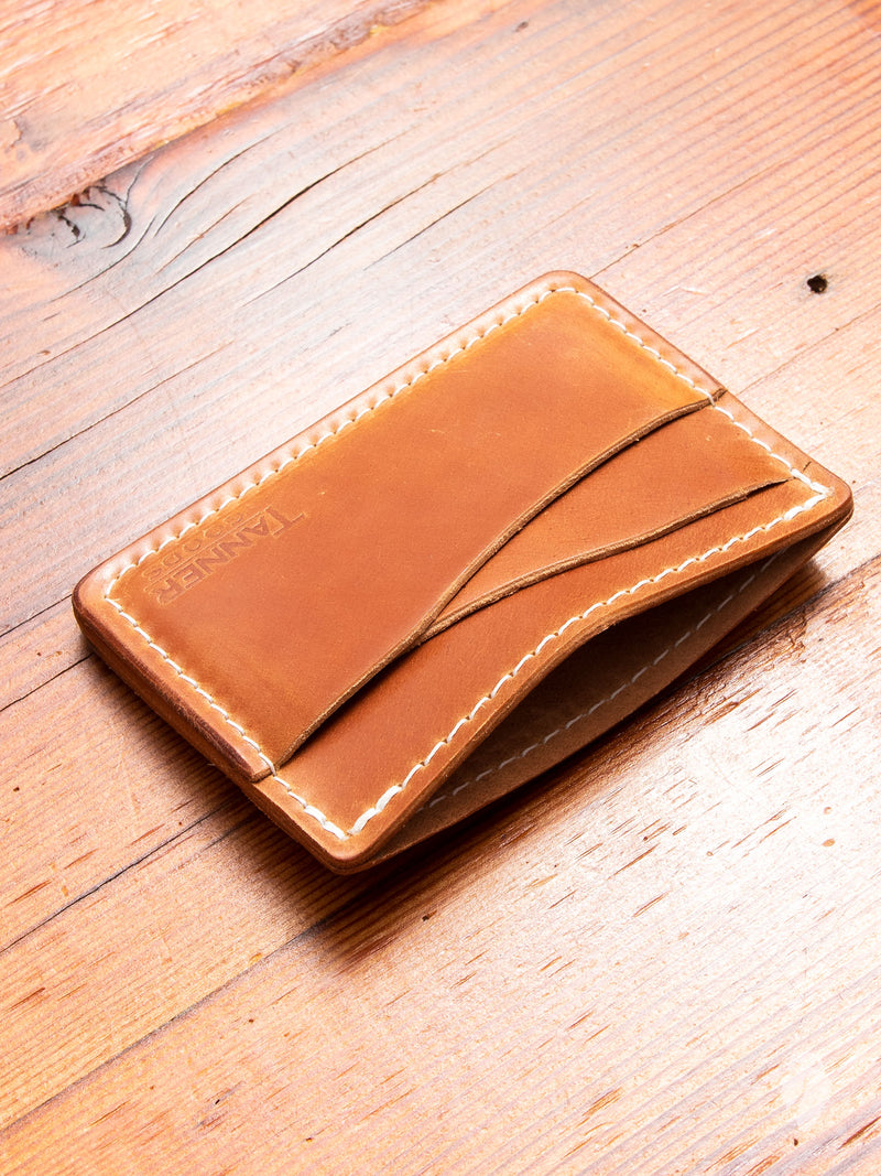 Cordovan Journeyman Card Wallet in Natural