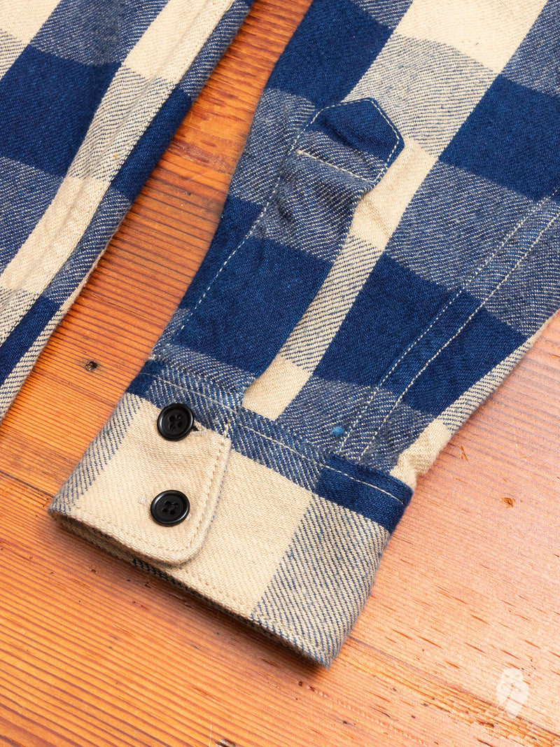 Norris Selvedge Flannel in Indigo/Beige
