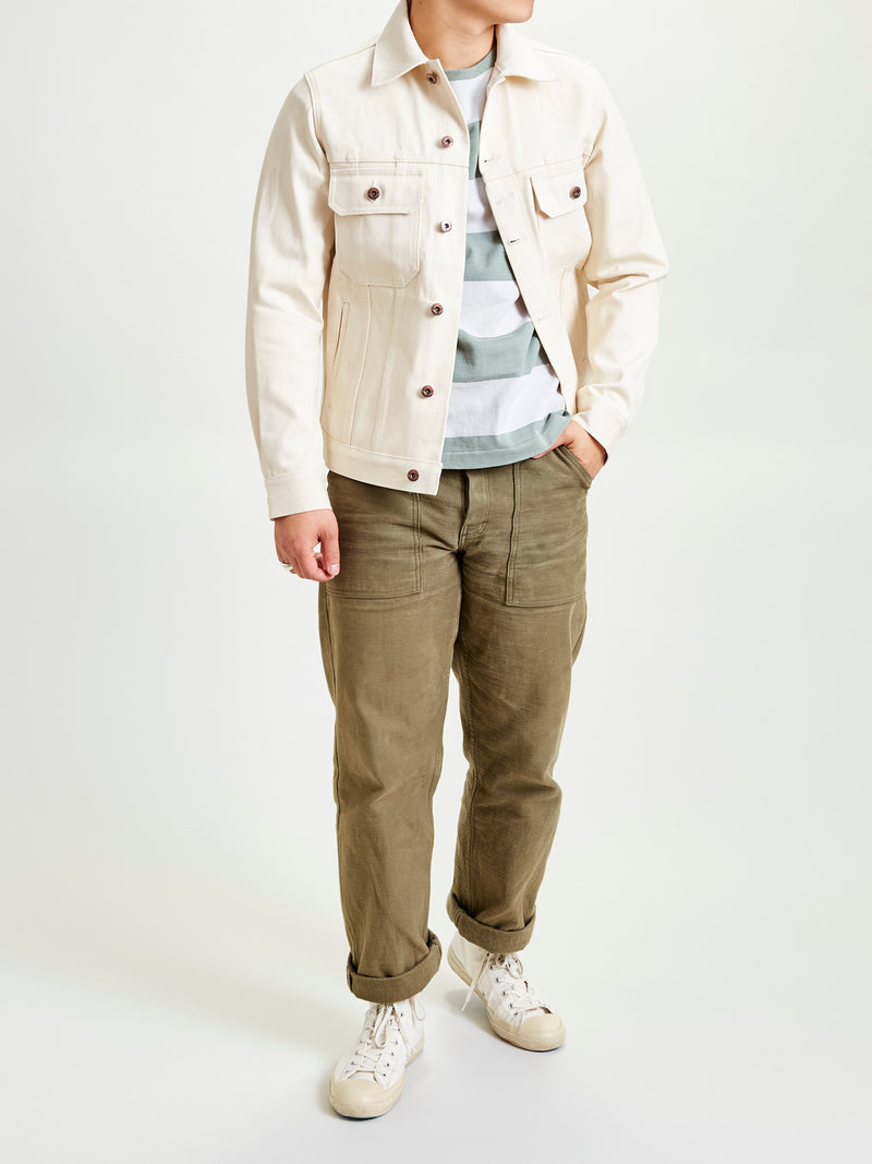 Cruiser Jacket in 14oz Ecru Selvedge Denim