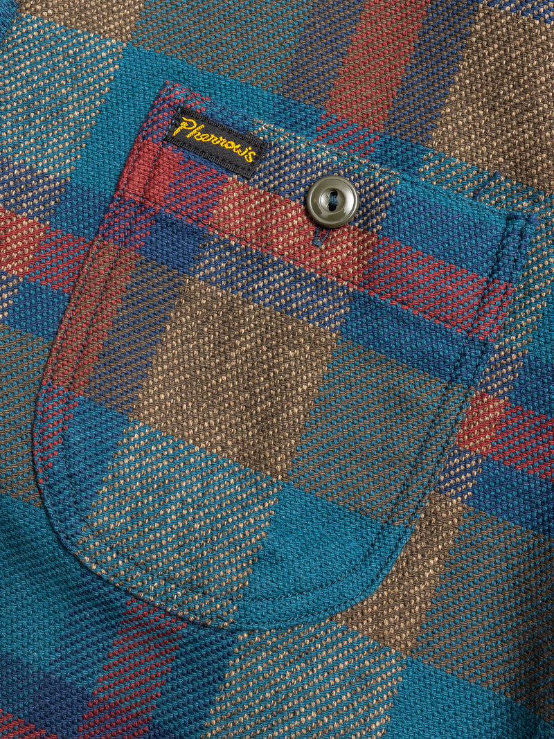 Heavy Flannel Work Shirt in Blue Grey