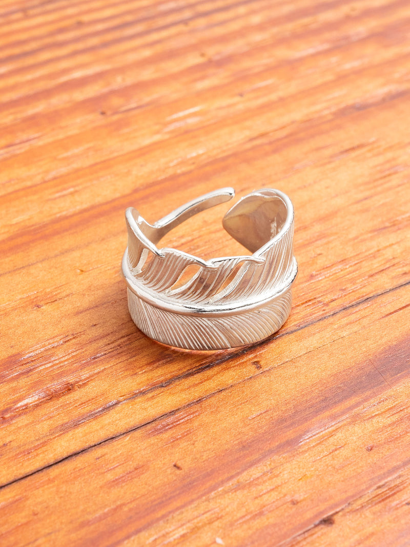 Pherrow's x Peace Feather Ring in Silver