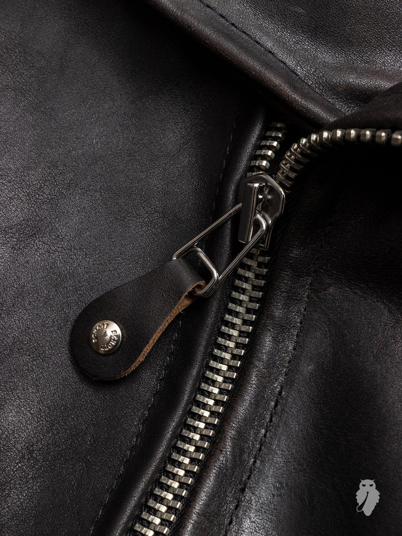 "3sixteen x Schott NYC" Perfecto Leather Jacket in Black