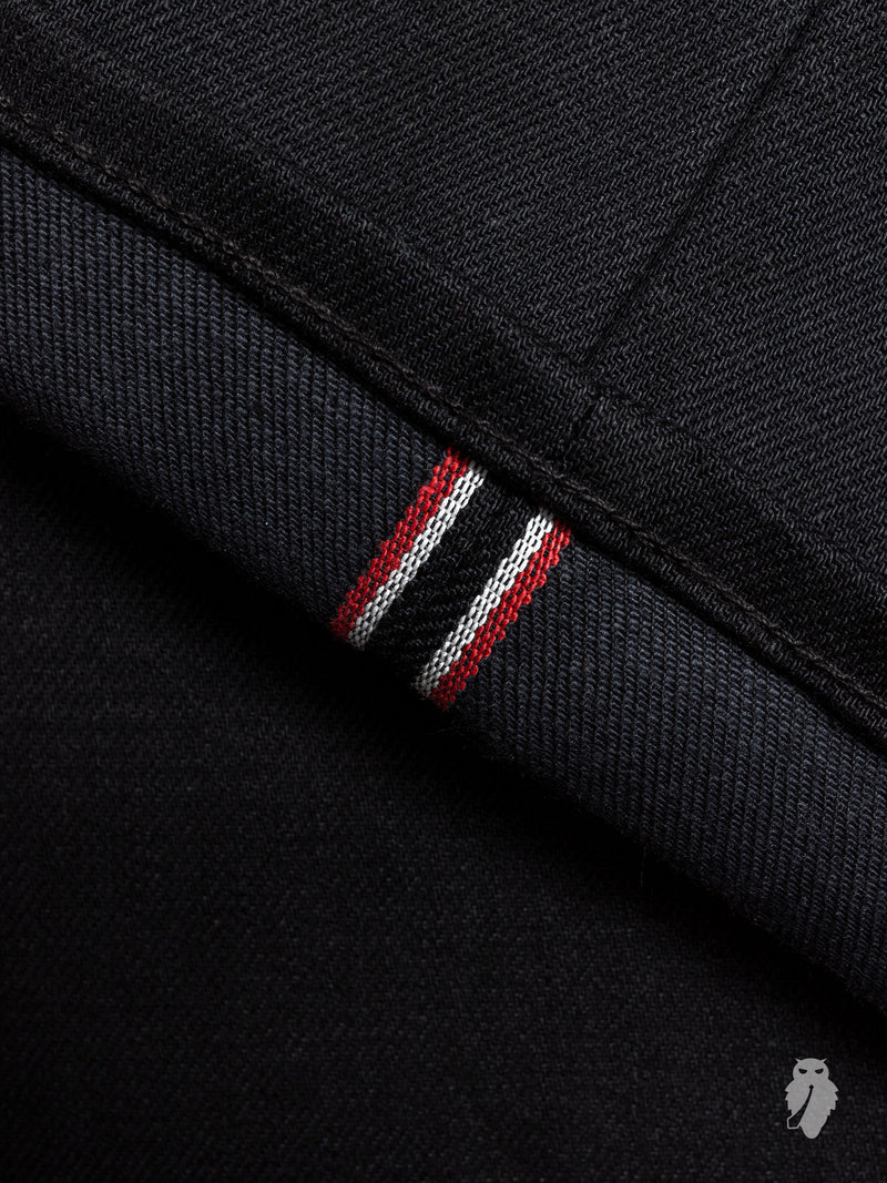 14oz Black Stretch Selvedge Denim - Pen Slim