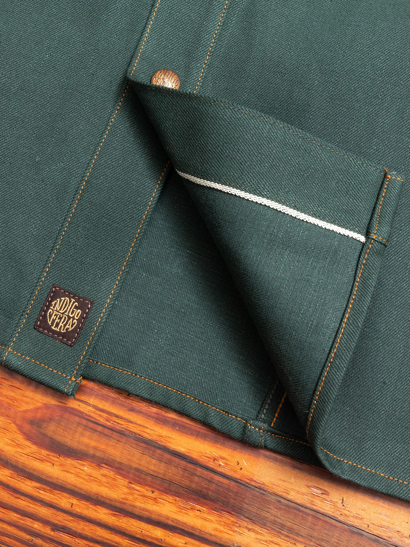 Copeland Selvedge Denim Shirt in Cripple Creek Green