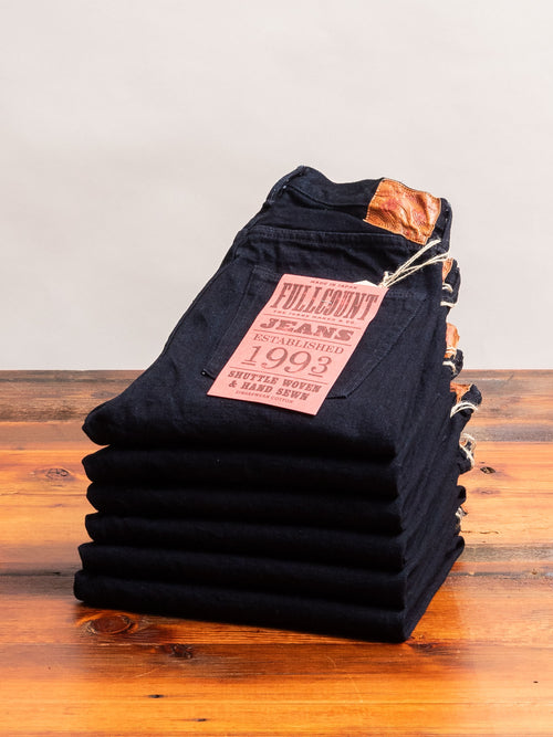 1108SR-BK "Super Rough" 15.5oz Indigo/Black Selvedge Denim - Slim Straight Fit