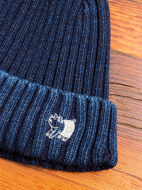 Knit Beanie in Dark Indigo