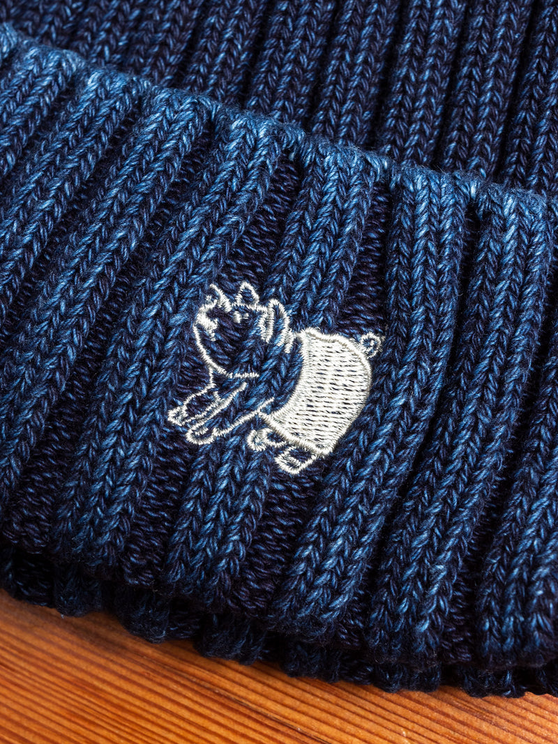 Knit Beanie in Dark Indigo