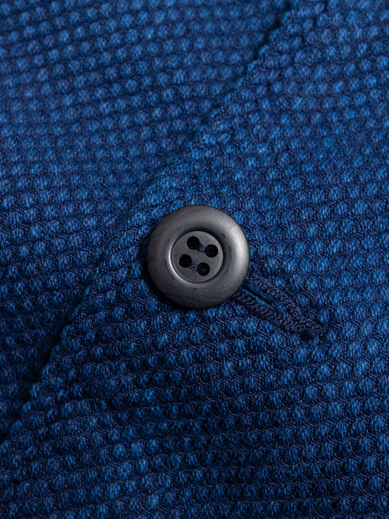 Yarn Dyed Sashiko Overshirt in Indigo