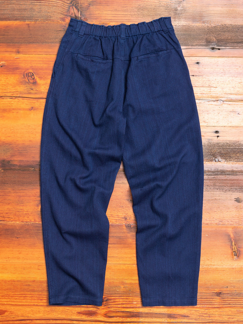 Yarn Dyed Sashiko Work Trouser in Indigo