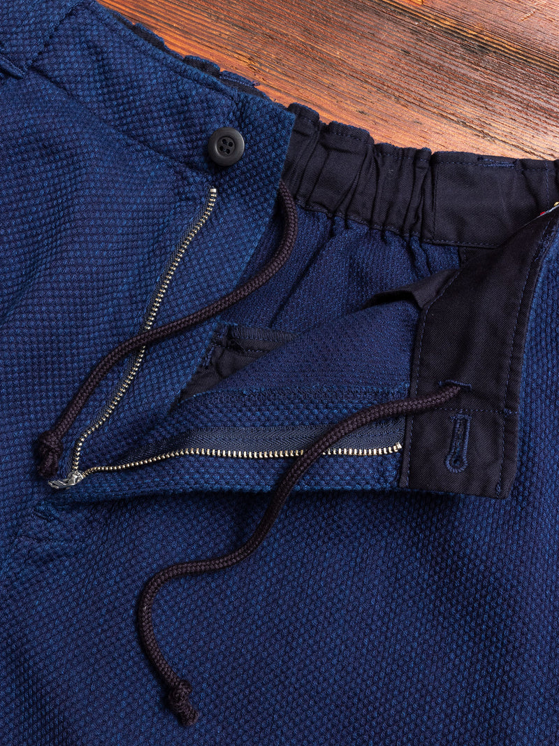 Yarn Dyed Sashiko Work Trouser in Indigo
