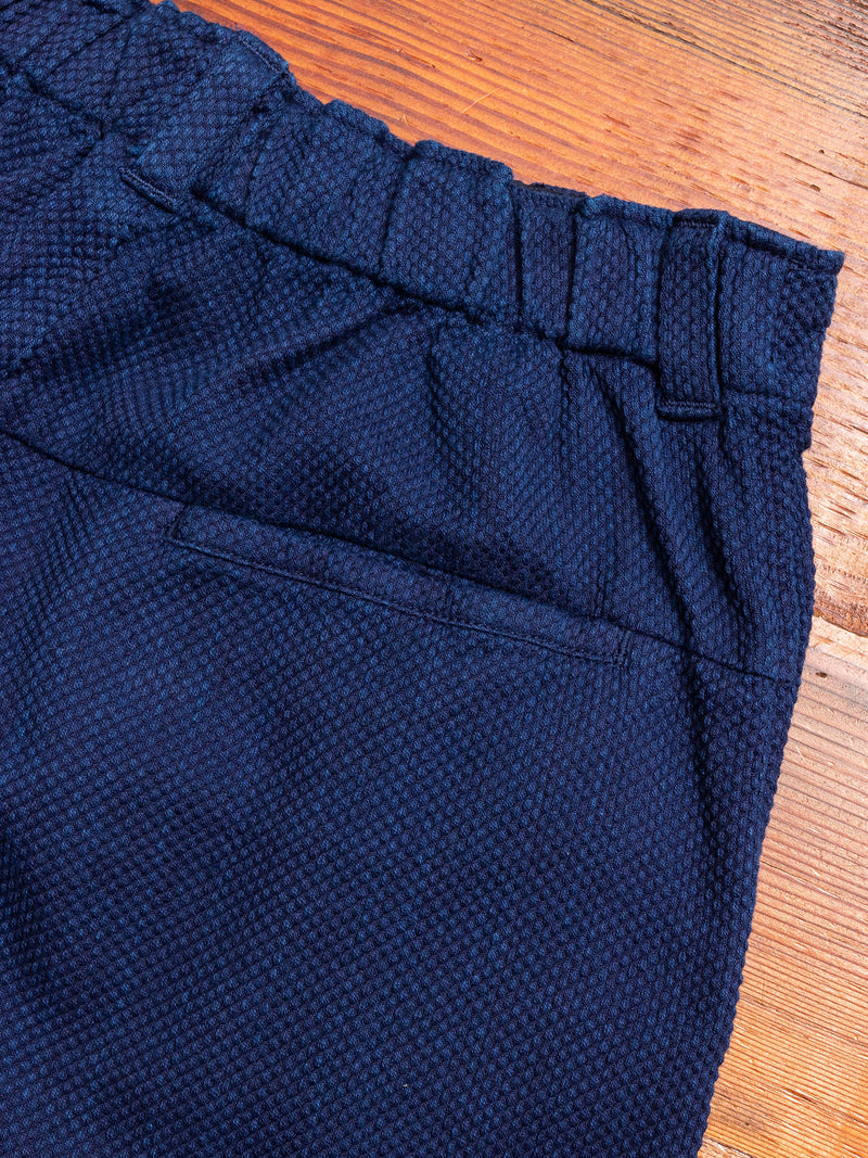 Yarn Dyed Sashiko Work Trouser in Indigo