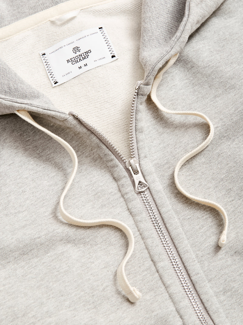 Zip Hoodie in Heather Grey