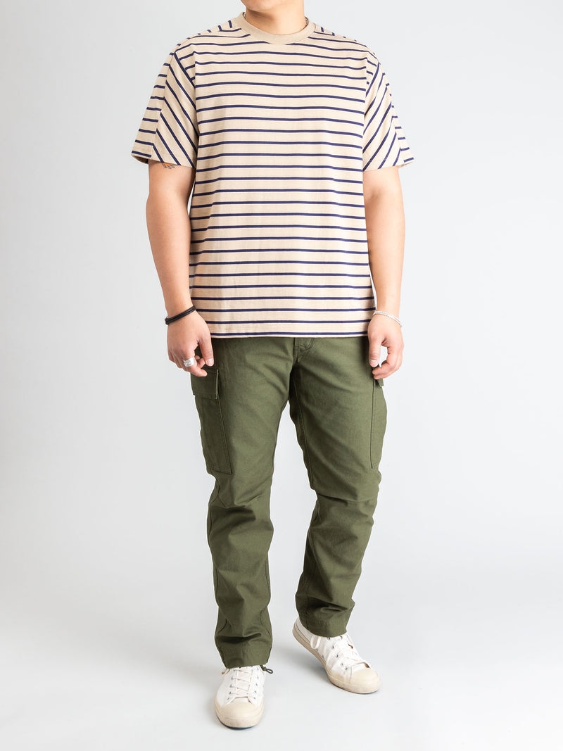Basic Stripe T-Shirt in Beige/Purple