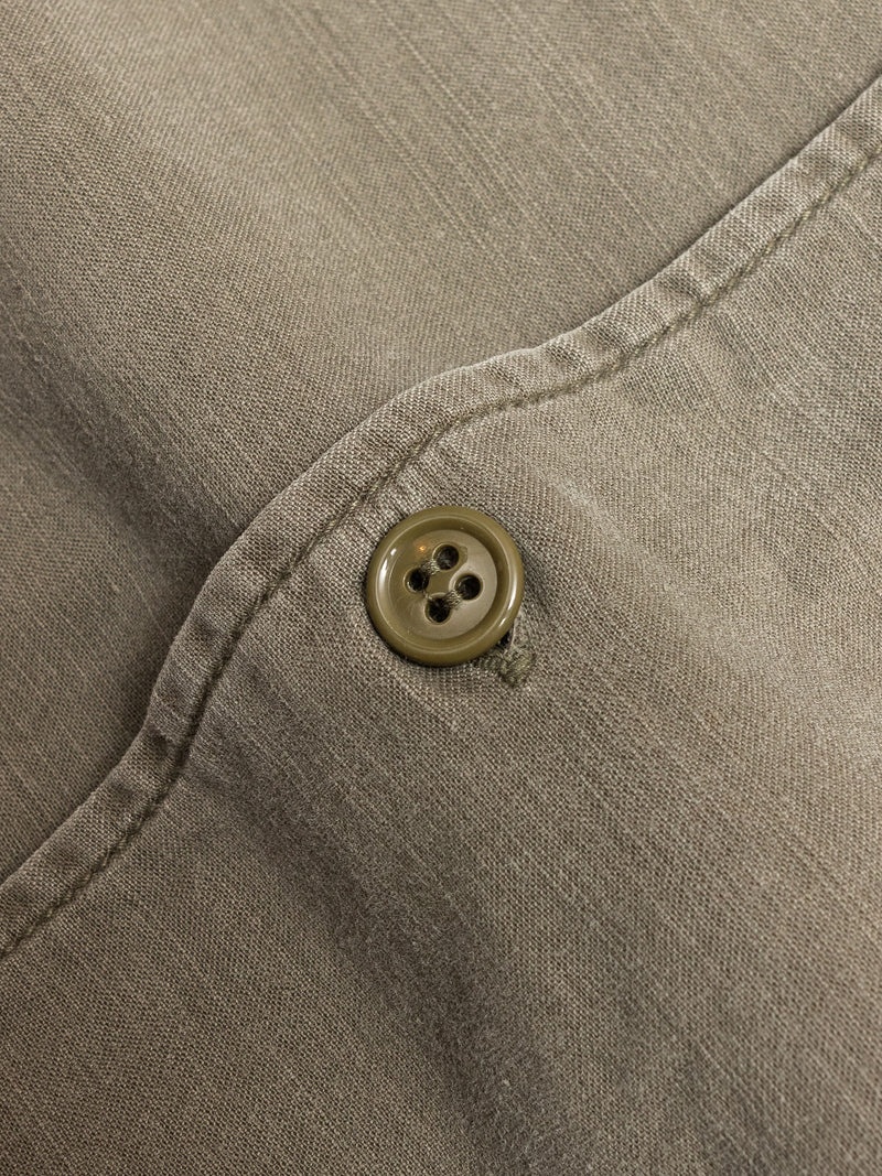 Military Flower Stud Shirt in Khaki