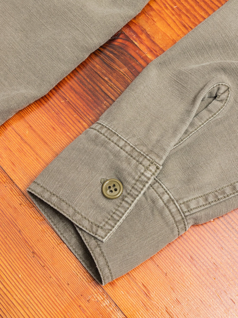 Military Flower Stud Shirt in Khaki
